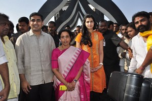 Nara Lokesh Family at NTR Ghat Photos